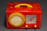 Striking Red Highly Swirled Motorola 50XC Catalin ’Circle-Grille’ Radio